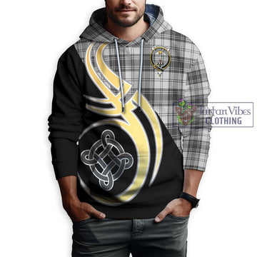 Glendinning Tartan Hoodie with Family Crest and Celtic Symbol Style