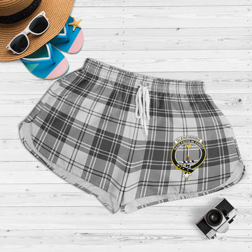 Glendinning Tartan Womens Shorts with Family Crest