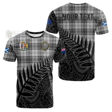 Glendinning Crest Tartan Cotton T-shirt with New Zealand Silver Fern Half Style