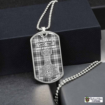 Glendinning Tartan Dog Tag Necklace Viking Mjolnir Style Silver No - Tartan Vibes Clothing