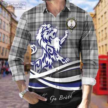 Glendinning Tartan Long Sleeve Button Up Shirt with Alba Gu Brath Regal Lion Emblem