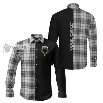 Glendinning Tartan Long Sleeve Button Shirt with Family Crest and Half Of Me Style