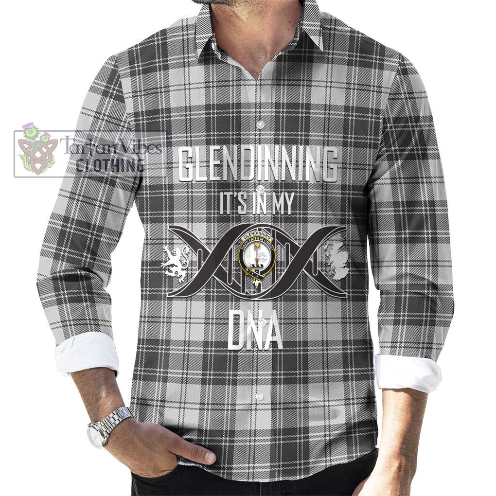 Glendinning Tartan Long Sleeve Button Shirt with Family Crest DNA In Me Style Men's Shirt S - Tartanvibesclothing Shop