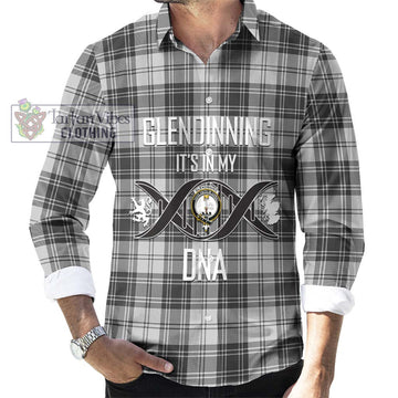 Glendinning Tartan Long Sleeve Button Shirt with Family Crest DNA In Me Style