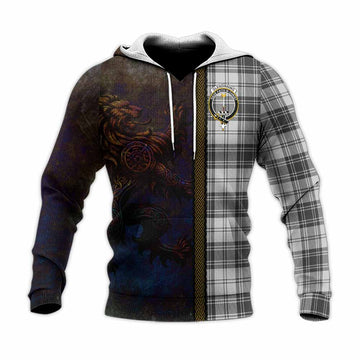 Glendinning Tartan Family Crest Knitted Hoodie Alba Gu Brath Be Brave Lion Ancient Style Unisex Knitted Pullover Hoodie - Tartan Vibes Clothing