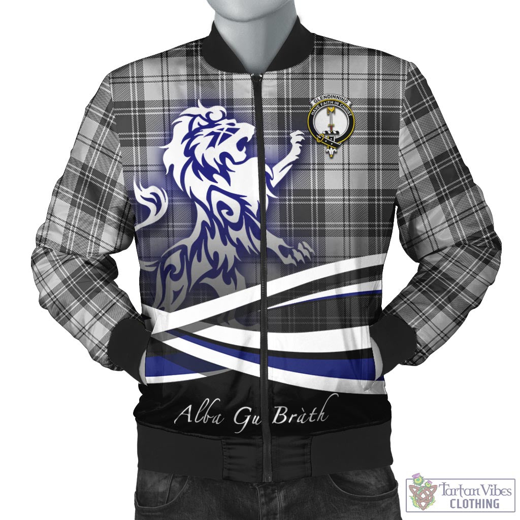 Tartan Vibes Clothing Glendinning Tartan Bomber Jacket with Alba Gu Brath Regal Lion Emblem