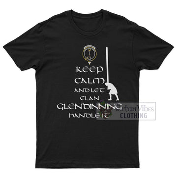 Glendinning Clan Men's T-Shirt: Keep Calm and Let the Clan Handle It  Caber Toss Highland Games Style