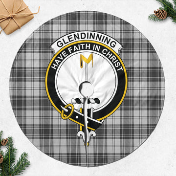 Glendinning Tartan Christmas Tree Skirt with Family Crest