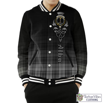 Glendinning Tartan Baseball Jacket Featuring Alba Gu Brath Family Crest Celtic Inspired