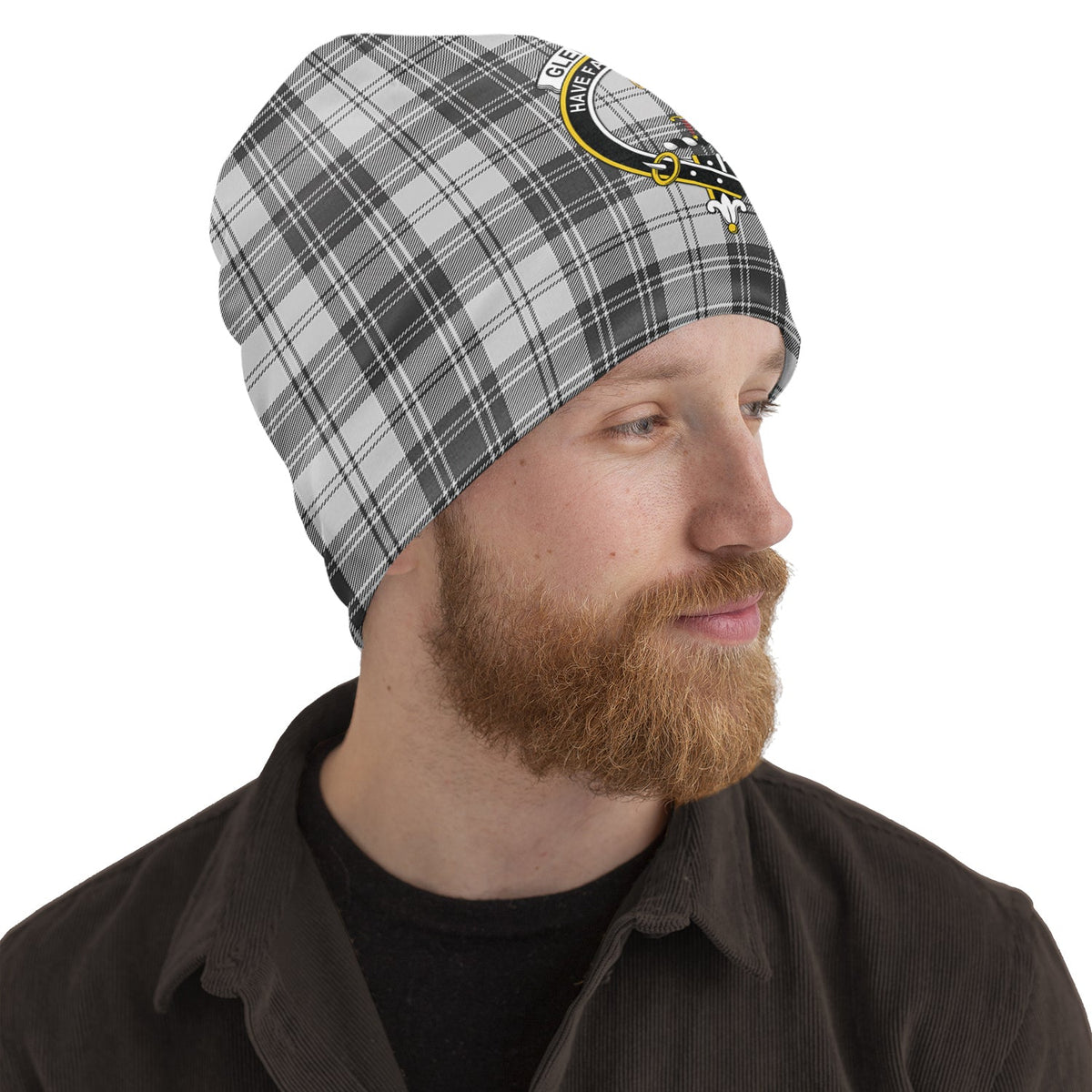 Glendinning Tartan Beanie Hat with Family Crest - Tartan Vibes Clothing