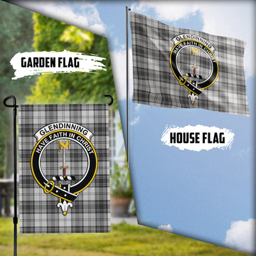 Glendinning Tartan Flag with Family Crest