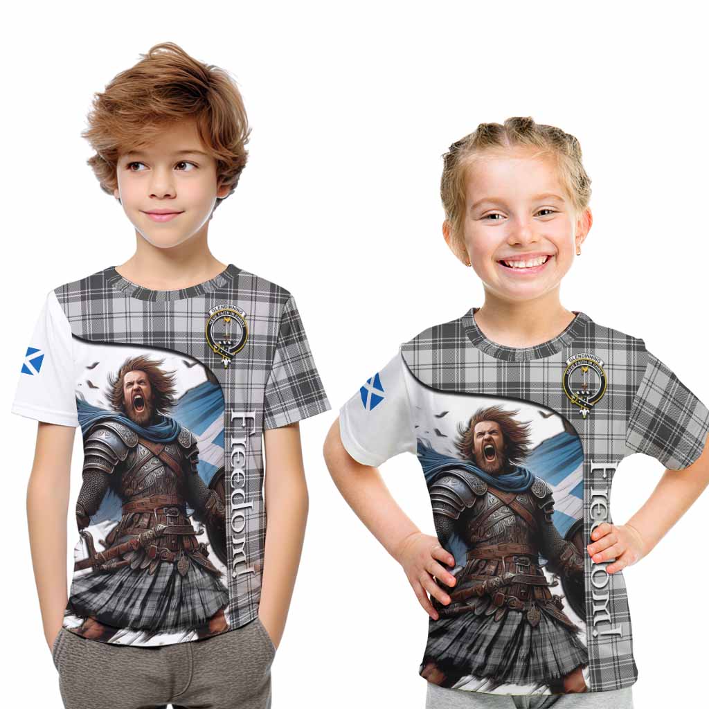 Tartan Vibes Clothing Glendinning Crest Tartan Kid T-Shirt Inspired by the Freedom of Scottish Warrior