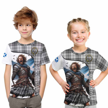 Glendinning Crest Tartan Kid T-Shirt Inspired by the Freedom of Scottish Warrior