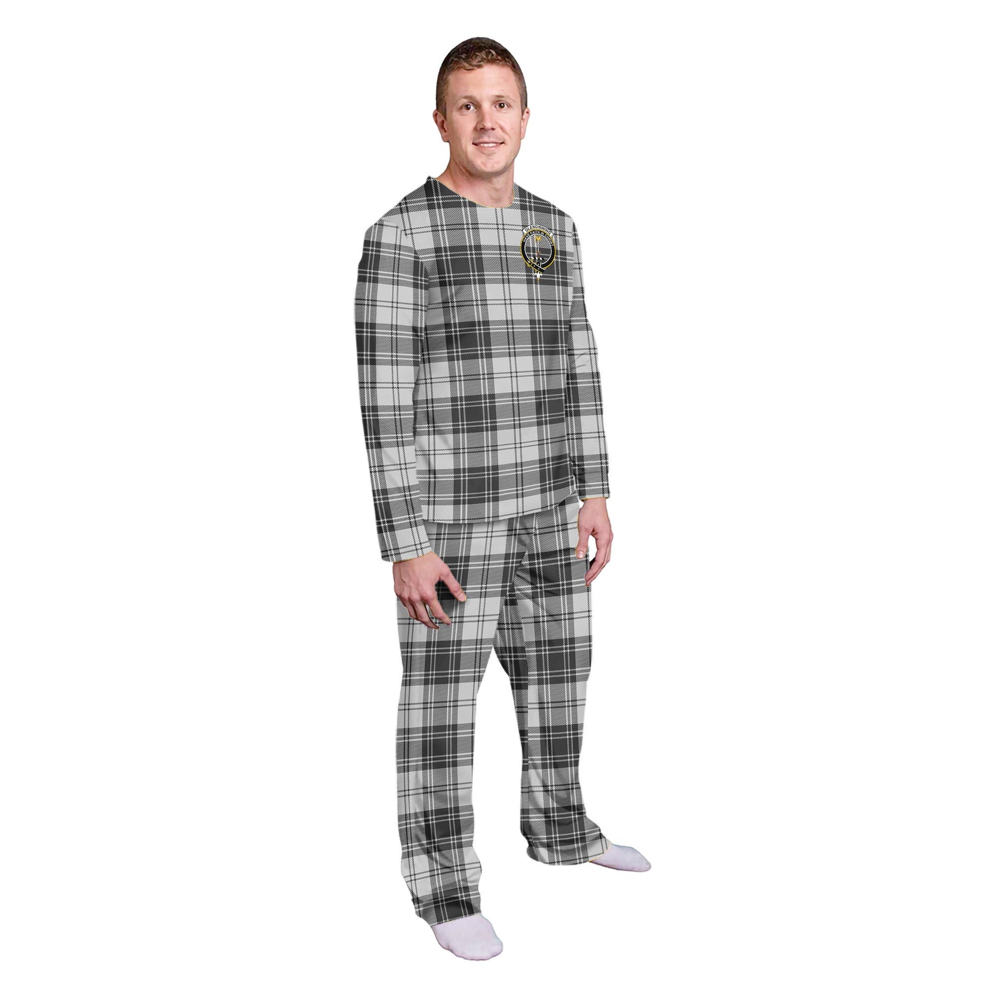 Glendinning Tartan Pajamas Family Set with Family Crest - Tartanvibesclothing