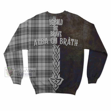Glendinning Tartan Family Crest Sweatshirt Alba Gu Brath Be Brave Lion Ancient Style - Tartan Vibes Clothing