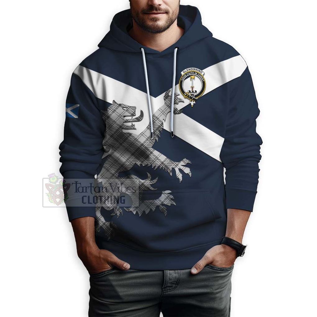 Tartan Vibes Clothing Glendinning Tartan Lion Rampant Hoodie – Proudly Display Your Heritage with Alba Gu Brath and Clan Name