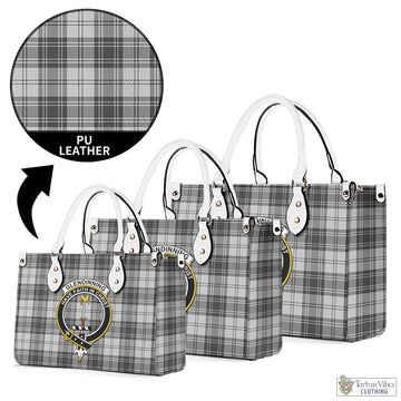 Glendinning Tartan Luxury Leather Handbags with Family Crest