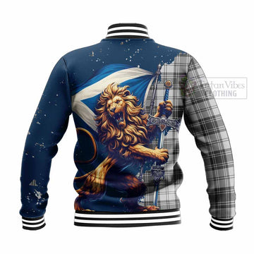Glendinning Tartan Family Crest Baseball Jacket with Scottish Majestic Lion - Tartan Vibes Clothing