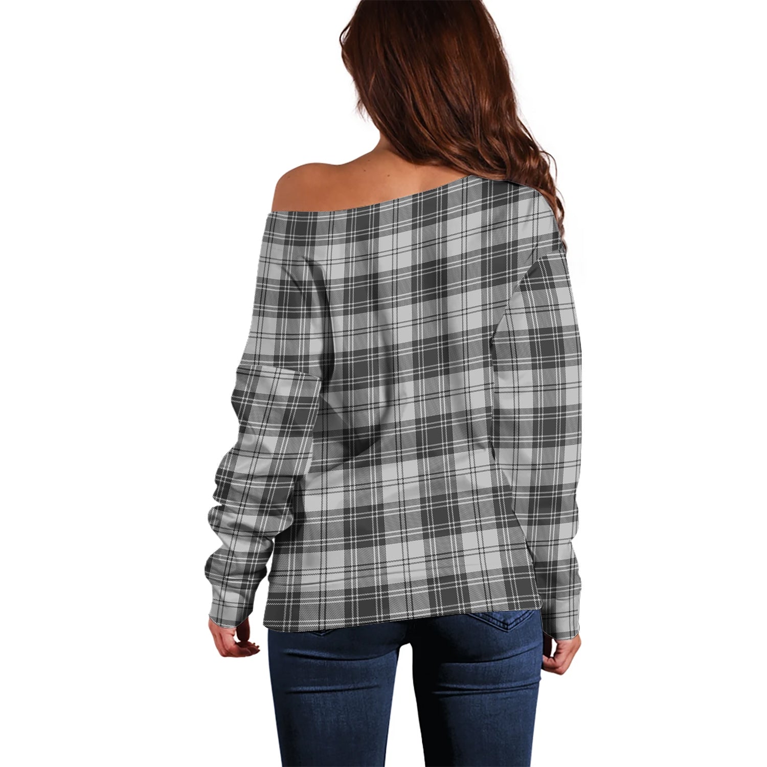 Glendinning Tartan Off Shoulder Women Sweater - Tartanvibesclothing