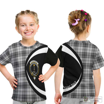 Glendinning Tartan Kid T-Shirt with Family Crest Circle Style