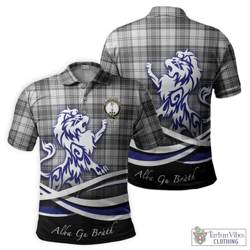 Glendinning Tartan Polo Shirt with Alba Gu Brath Regal Lion Emblem