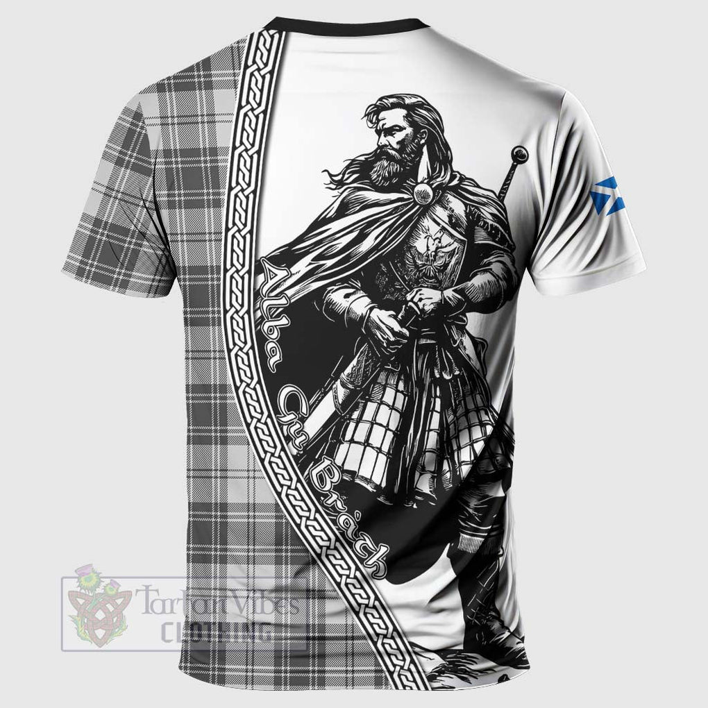 Tartan Vibes Clothing Glendinning Tartan Clan Crest T-Shirt with Highlander Warrior Celtic Style