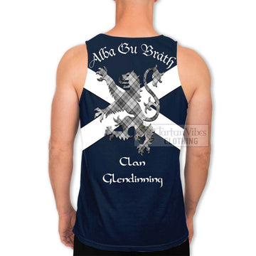 Glendinning Tartan Lion Rampant Men's Tank Top Proudly Display Your Heritage with Alba Gu Brath and Clan Name - Tartan Vibes Clothing