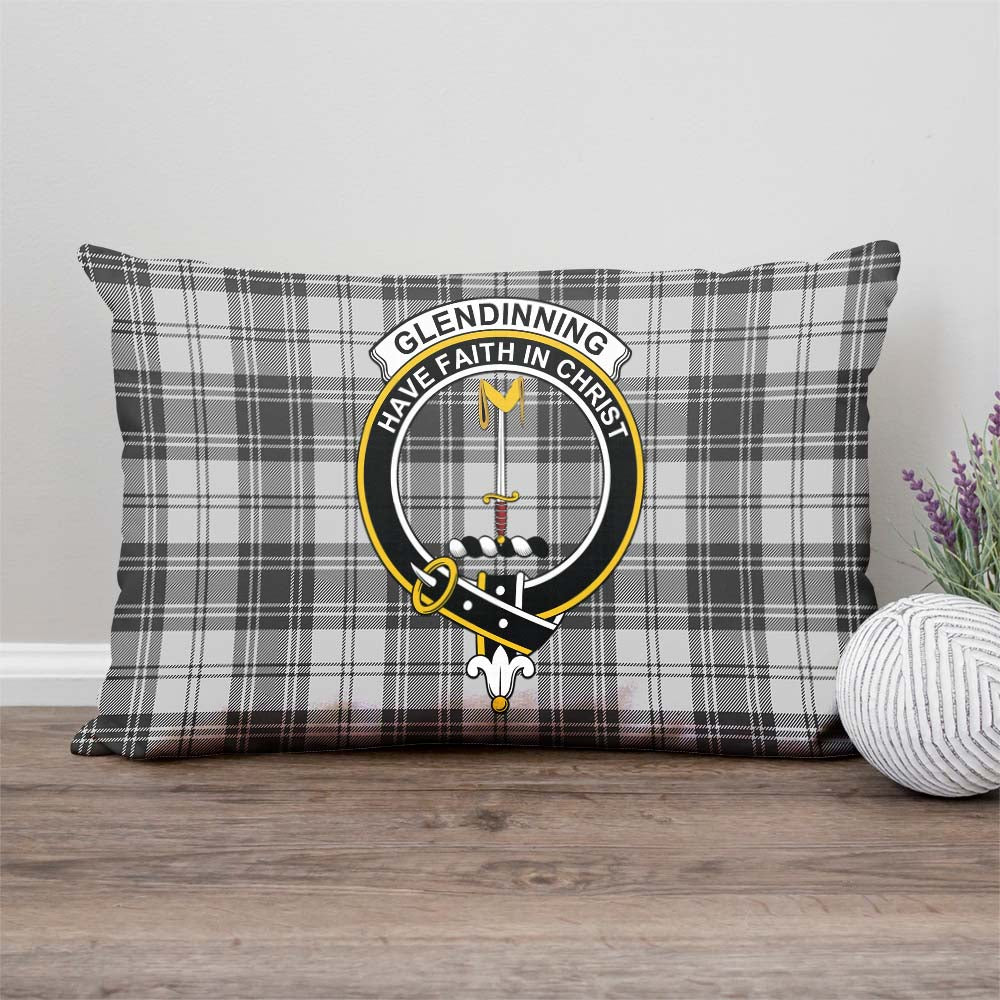 Glendinning Tartan Pillow Cover with Family Crest Rectangle Pillow Cover - Tartanvibesclothing