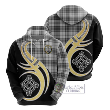 Glendinning Tartan Hoodie with Family Crest and Celtic Symbol Style