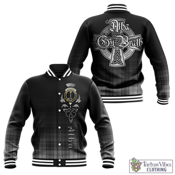 Glendinning Tartan Baseball Jacket Featuring Alba Gu Brath Family Crest Celtic Inspired