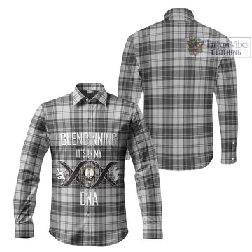 Glendinning Tartan Long Sleeve Button Shirt with Family Crest DNA In Me Style