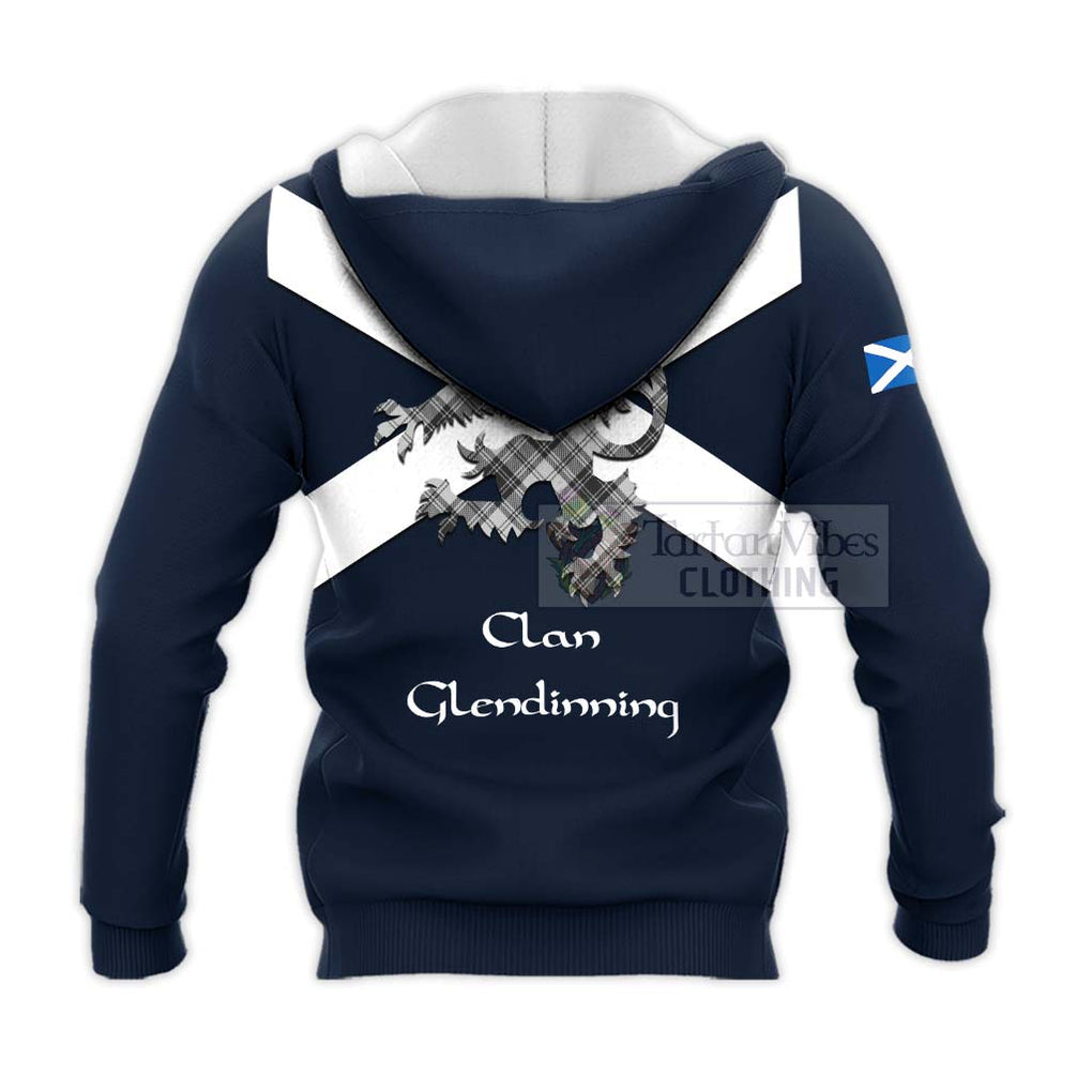 Tartan Vibes Clothing Glendinning Tartan Lion Rampant Knitted Hoodie – Proudly Display Your Heritage with Alba Gu Brath and Clan Name