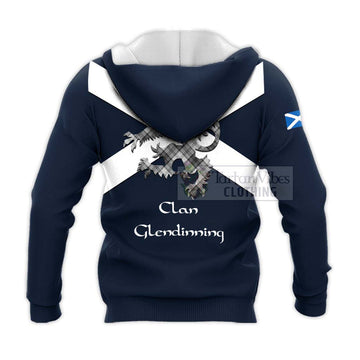 Glendinning Tartan Lion Rampant Knitted Hoodie Proudly Display Your Heritage with Alba Gu Brath and Clan Name