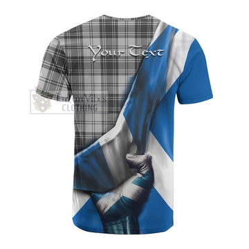 Glendinning Tartan Cotton T-shirt with Family Crest Scotland Patriotic Style - Tartan Vibes Clothing