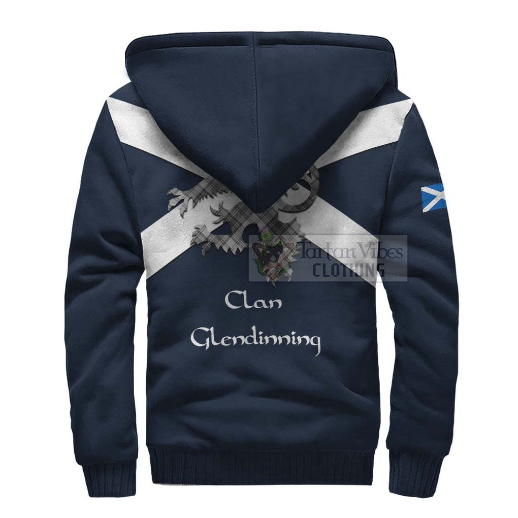 Tartan Vibes Clothing Glendinning Tartan Lion Rampant Sherpa Hoodie – Proudly Display Your Heritage with Alba Gu Brath and Clan Name