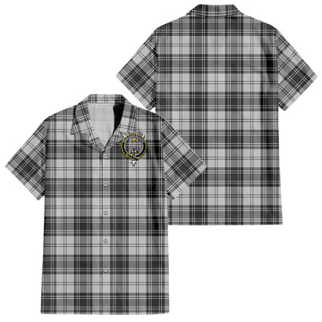 Glendinning Tartan Short Sleeve Button Down Shirt with Family Crest