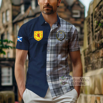 Glendinning Tartan Hawaiian Shirt Alba with Scottish Lion Royal Arm Half Style - Tartan Vibes Clothing