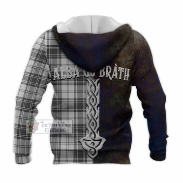 Glendinning Tartan Family Crest Knitted Hoodie Alba Gu Brath Be Brave Lion Ancient Style - Tartan Vibes Clothing