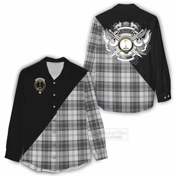 Glendinning Tartan Women's Casual Shirt with Family Crest and Military Logo Style