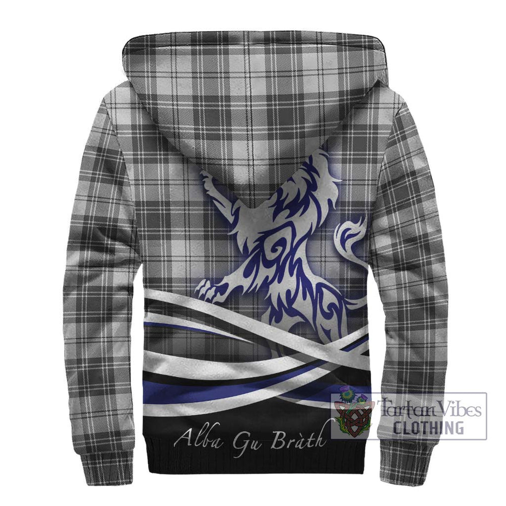 Glendinning Tartan Sherpa Hoodie with Alba Gu Brath Regal Lion Emblem - Tartanvibesclothing Shop