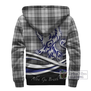 Glendinning Tartan Sherpa Hoodie with Alba Gu Brath Regal Lion Emblem