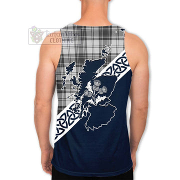 Glendinning Tartan Men's Tank Top Featuring Thistle and Scotland Map - Tartan Vibes Clothing