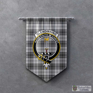Glendinning Tartan Gonfalon, Tartan Banner with Family Crest