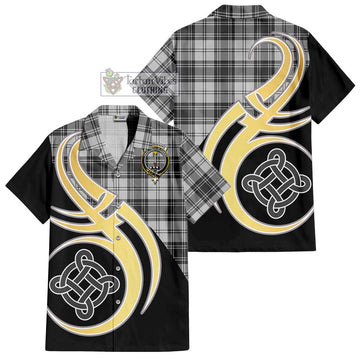 Glendinning Tartan Hawaiian Shirt with Family Crest and Celtic Symbol Style - Tartan Vibes Clothing