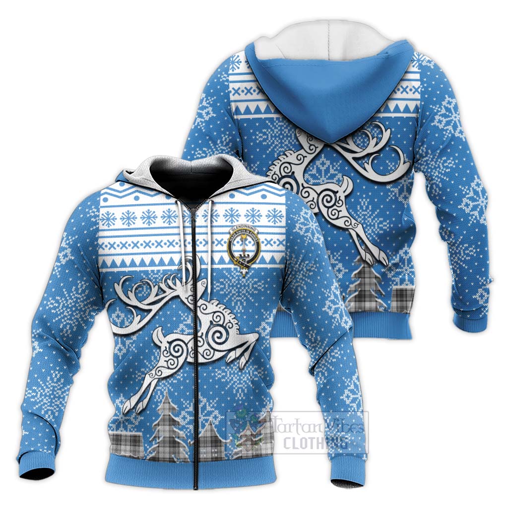 Glendinning Clan Christmas Knitted Hoodie Celtic Reindeer Style Unisex - Tartan Vibes Clothing