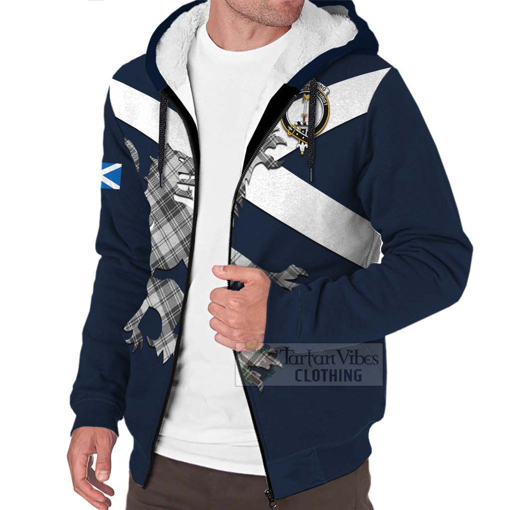 Tartan Vibes Clothing Glendinning Tartan Lion Rampant Sherpa Hoodie – Proudly Display Your Heritage with Alba Gu Brath and Clan Name