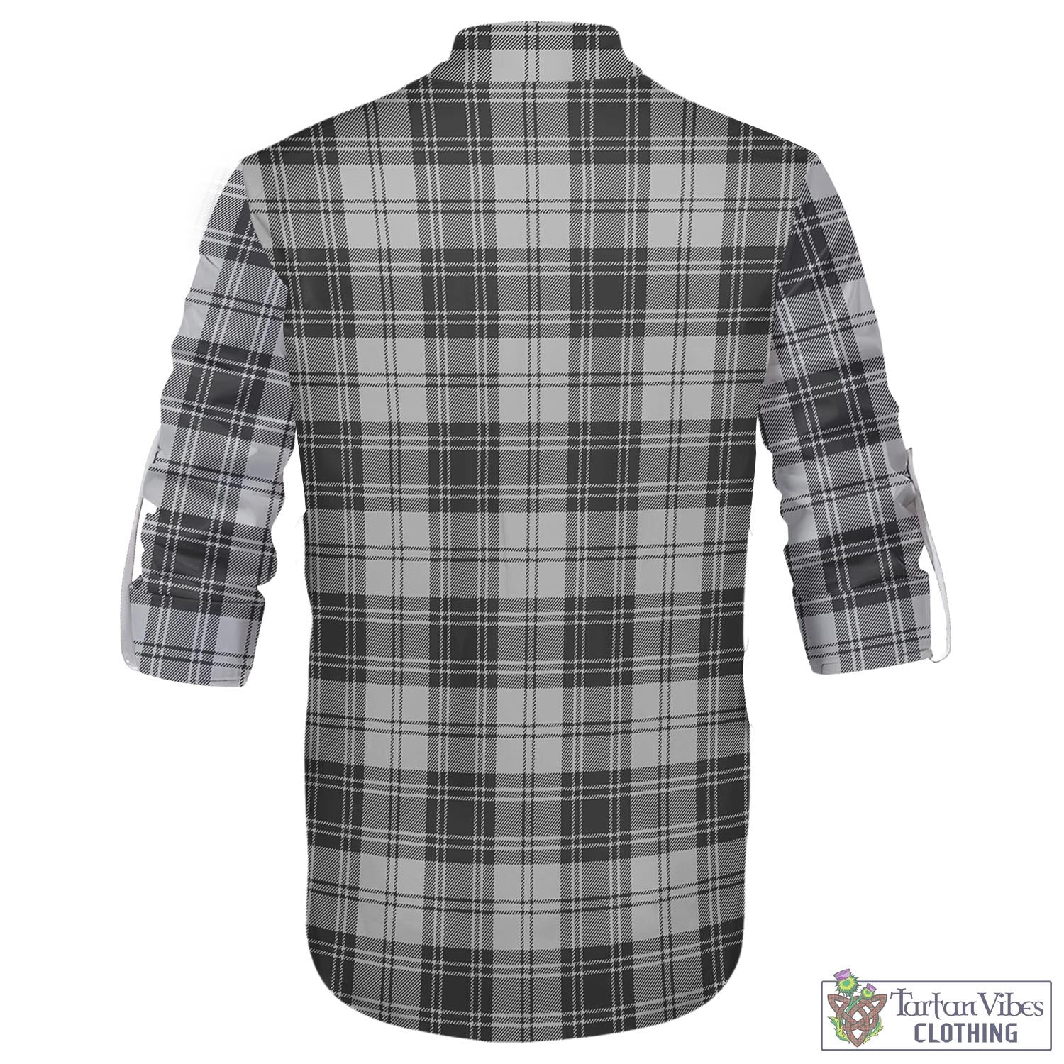 Tartan Vibes Clothing Glendinning Tartan Men's Scottish Traditional Jacobite Ghillie Kilt Shirt with Family Crest