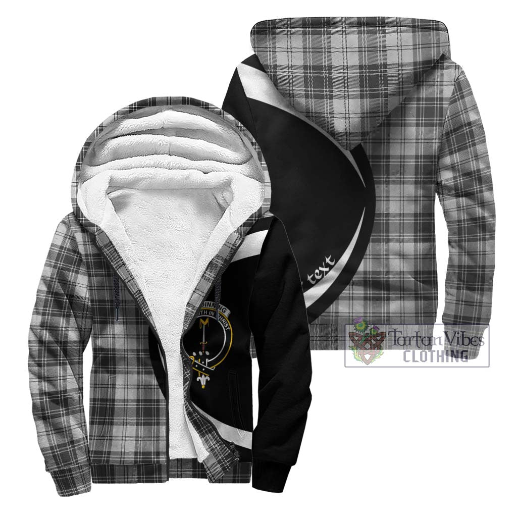 Glendinning Tartan Sherpa Hoodie with Family Crest Circle Style Unisex - Tartan Vibes Clothing