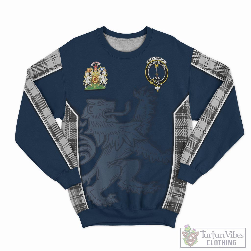 Tartan Vibes Clothing Glendinning Tartan Sweater with Family Crest and Lion Rampant Vibes Sport Style