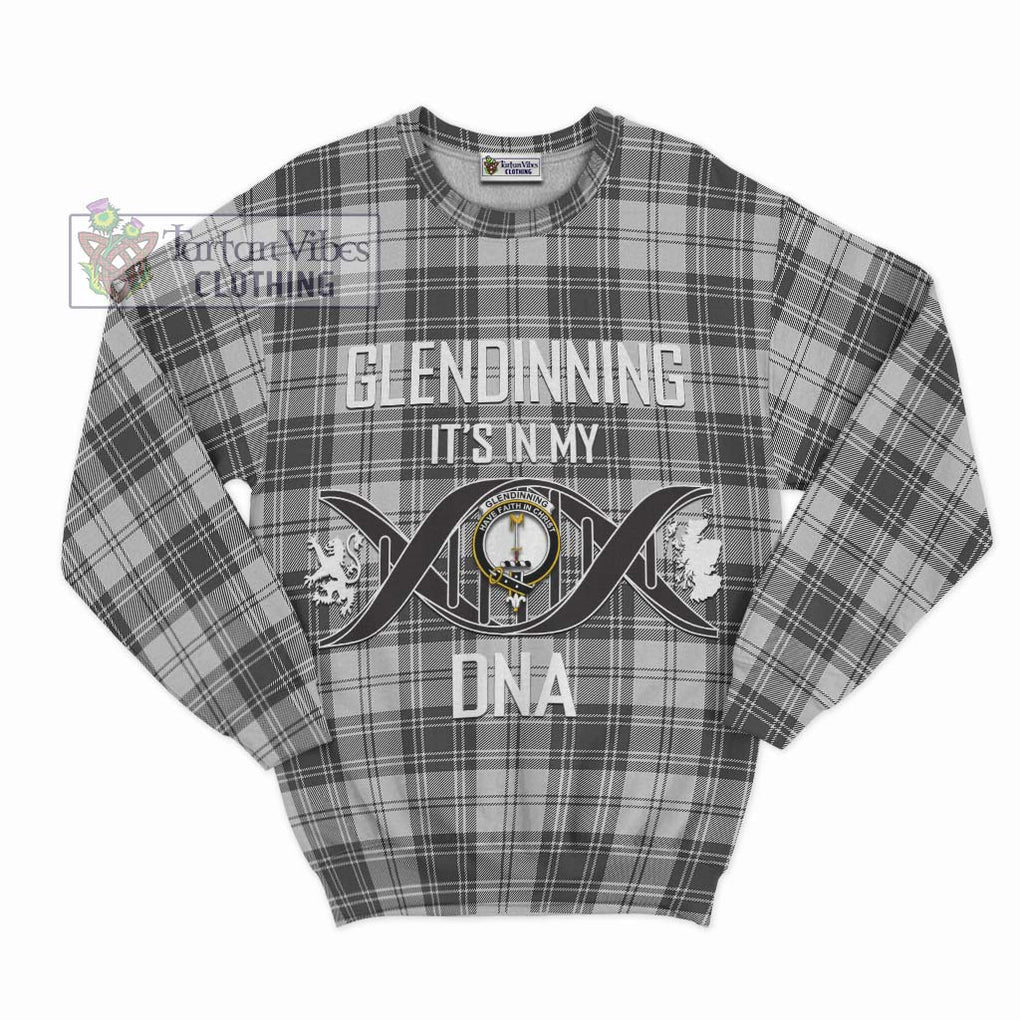 Glendinning Tartan Sweatshirt with Family Crest DNA In Me Style - Tartanvibesclothing Shop